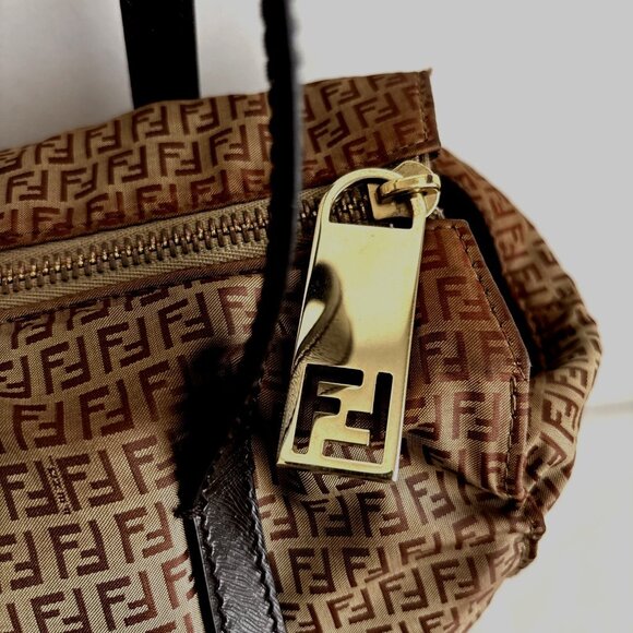 Authentic Fendi Zucca monogram tote bag nylon/leather - Picture 9 of 15